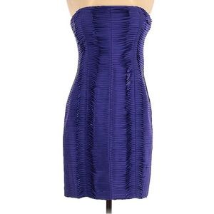 Calvin Klein ruched blue strapless dress